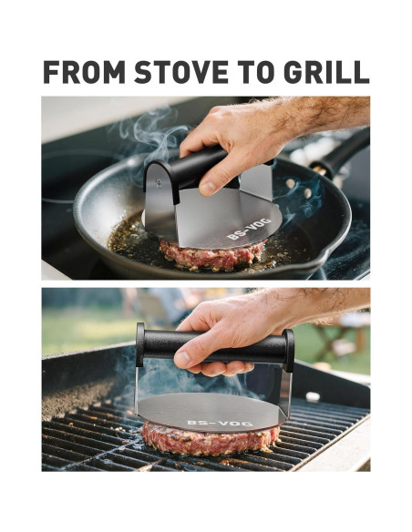 Prensa de Hamburguesas BS-VOG Acero Inoxidable 15.6 cm