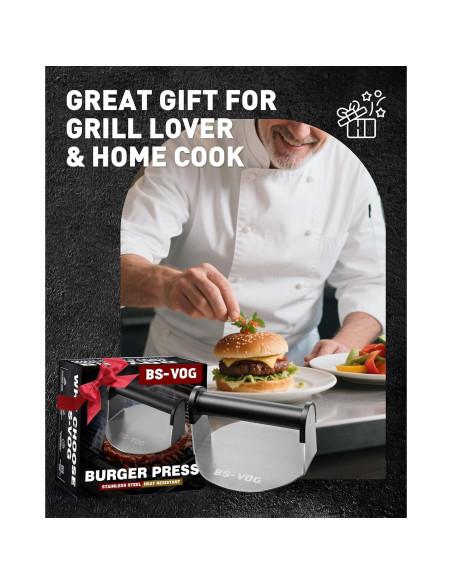 Prensa de Hamburguesas BS-VOG Acero Inoxidable 15.6 cm