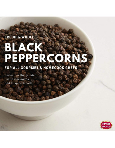 Pimienta Negra Entera Spicy World 198g - Ideal para Molinillo