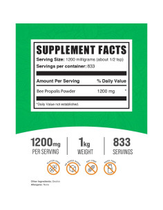 Polvo de Propóleos de Abeja BulkSupplements 1kg - Suplemento Natural 2