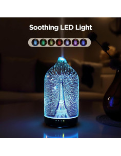 Difusor de Aromaterapia INRORANS Torre Eiffel 160ml Ultrasonido 2