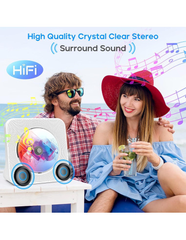 Reproductor de CD Bluetooth ROADOM KC-806 con Altavoces y FM