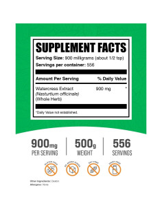 Extracto de Berro en Polvo BulkSupplements 500g - Sin Gluten 2
