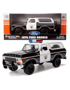 Modelo Coche Diecast 1:24 Ford Bronco 1978 Policía CHP All Star Toys