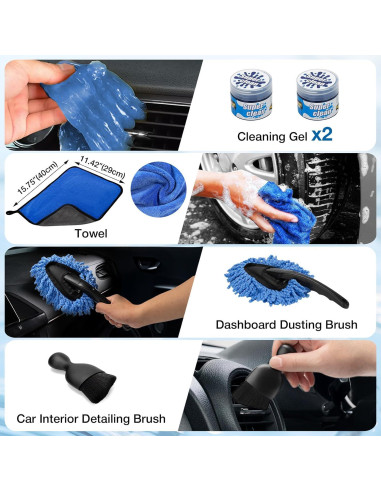 Kit de Detalle de Coche SHALL 19 Piezas con Aspiradora