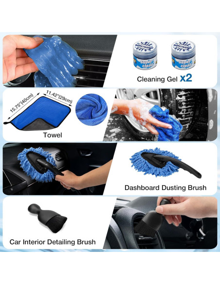 Kit de Detalle de Coche SHALL 19 Piezas con Aspiradora
