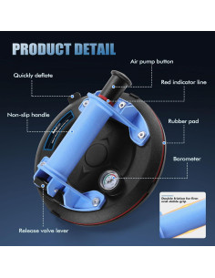 Ventosas de Alta Resistencia 2 Unidades 399.2 kg con Manómetro 2