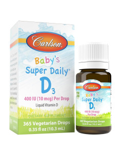 Gotas de Vitamina D3 Carlson para Bebés 400 IU 10.4 ml