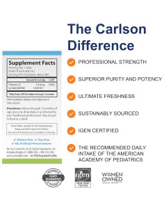 Gotas de Vitamina D3 Carlson para Bebés 400 IU 10.4 ml 2