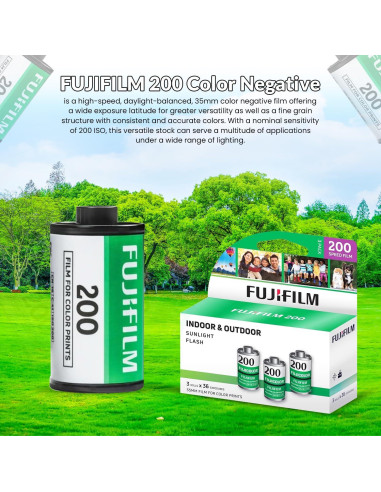 Película Negativa Color FUJIFILM 200 - 3 Rollos 36 Exposiciones