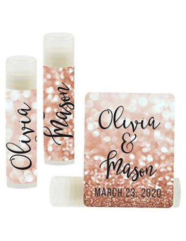 Bálsamo Labial Personalizado Andaz Press - 12 Piezas Oro Rosa