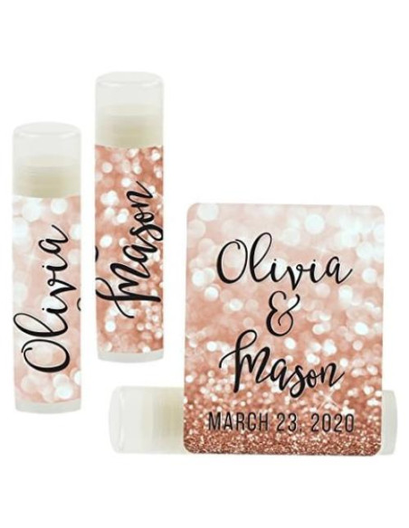 Bálsamo Labial Personalizado Andaz Press - 12 Piezas Oro Rosa