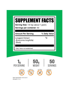 Extracto de Longjack BulkSupplements 50g - Tongkat Ali en Polvo 2