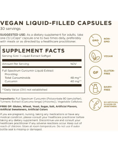 Suplemento de Curcumina Solgar 30 LiCaps - Salud Cerebral y Articular 2