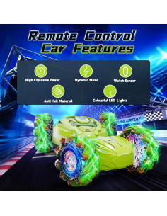Coche RC Control Remoto EXCOUP 4WD Verde con Sensor de Gestos 2