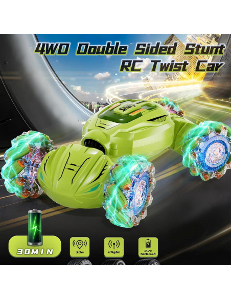 Coche RC Control Remoto EXCOUP 4WD Verde con Sensor de Gestos