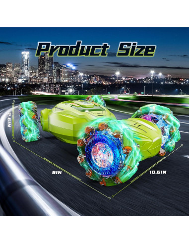 Coche RC Control Remoto EXCOUP 4WD Verde con Sensor de Gestos