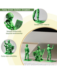 Estatua Soldado Verde Divertido Quisent 8 cm Resina Duradera 2