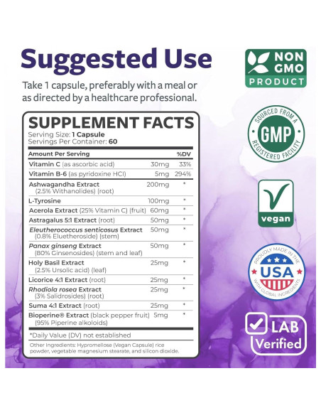 Suplemento de Apoyo Adrenal Healths Harmony 60 Cápsulas Suplemento de Apoyo Adrenal Healths Harmony 60 Cápsulas