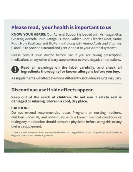 Suplemento de Apoyo Adrenal Healths Harmony 60 Cápsulas Suplemento de Apoyo Adrenal Healths Harmony 60 Cápsulas