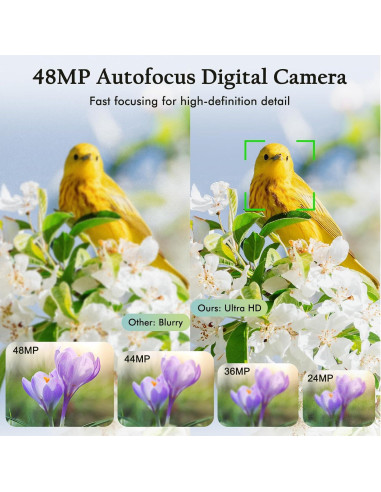 Cámara Digital 4K DSOEKEU 48MP con Lente Doble y Flash