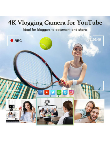 Cámara Digital 4K DSOEKEU 48MP con Lente Doble y Flash