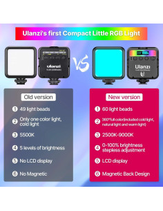 Luz de Video RGB VIJIM VL49 Mini LED Recargable 2500-9000K 2