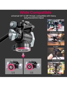Cabezal de Video Fluido ULANZI U-190 para Trípode - Carga 3kg 2