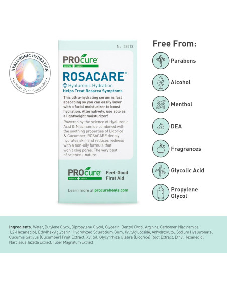Suero Facial PROcure Rosacare 32ml - Hidratante para Rosácea