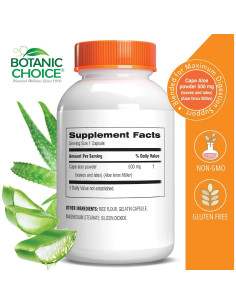 Cápsulas de Aloe Vera Botanic Choice 500mg - 90 Unidades 2