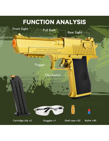 Pistola de Juguete Fuzhou 903B con 40 Dardos EVA para Niños