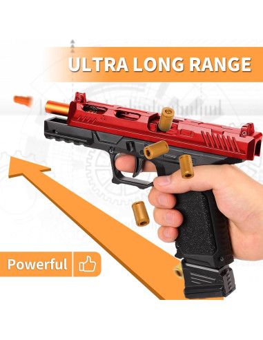 Pistola de Juguete Stoytto Semiautomática Roja y Negra 25.4cm