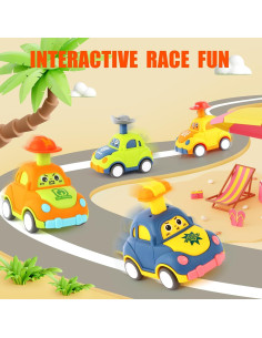 Coches de Juguete para Niños QSONSELL - 4 Vehículos Retroceso 2