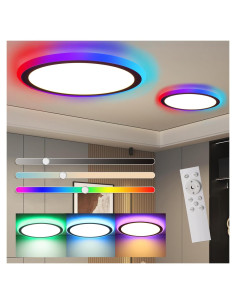 Lámpara de Techo LED Empotrada Marfete 30W RGB 33cm Control Remoto