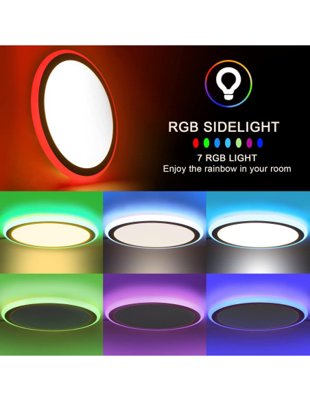 Lámpara de Techo LED Empotrada Marfete 30W RGB 33cm Control Remoto