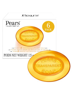 Jabón de Glicerina Pears Ámbar 6-Pack 125g - Hidratante Suave