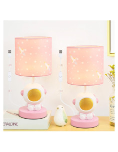 Lámpara de Mesa LED Astronauta Lampwell Rosa USB 33.2cm