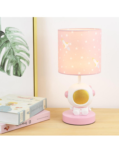 Lámpara de Mesa LED Astronauta Lampwell Rosa USB 33.2cm