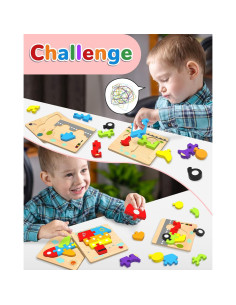 Rompecabezas de Madera Montessori Yetonamr 6 Piezas Vehículos 2