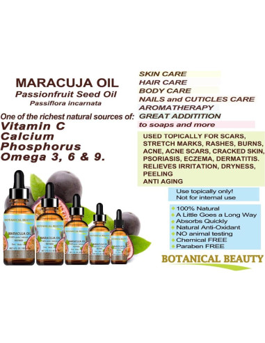 Aceite de Maracuyá 100% Puro Botanical Beauty 120 ml