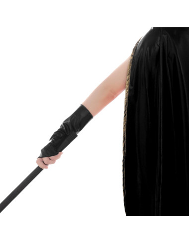 Guantes Metálicos Brillantes Sin Dedos OBMWANG para Mujeres