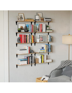 Estantes Flotantes de Madera Wallniture Arras, 10 Unidades, 43.2x11.4cm 2