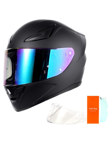 Casco Integral OTS Foxhound Negro Mate Mediano DOT - Ligero y Aerodinámico