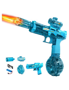 Pistola de Agua Eléctrica ZUANLONG Azul con Luz LED y Alcance 9.75m