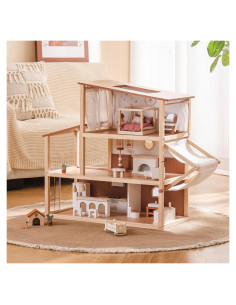 Casa de Muñecas de Madera ROBOTIME 3 Pisos 37 Piezas Bohemio