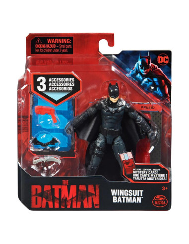 Figura de Acción Batman con Alas DC 10 cm y 3 Accesorios