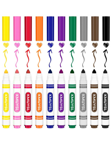 Marcadores Lavables KMUYSL 200 Unidades 10 Colores Variados