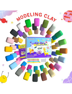 Arcilla Secada al Aire Aestd-ST 56 Colores 0.84 kg Kit Creativo 2