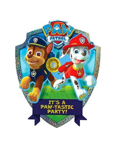 Invitaciones de Fiesta Jumbo Paw Patrol Chase y Marshall - 8 Pzas