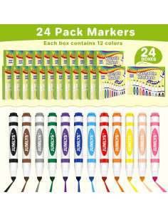 Marcadores Lavables Jumlys 288 Unidades Multicolor Punta Ancha 2